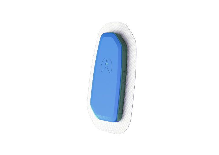 Eupnea Sense passiv sensor — diskret patch på huden